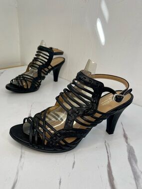 Naturalizer Black Sandal Heels Strappy Women’s Size 9.5M
